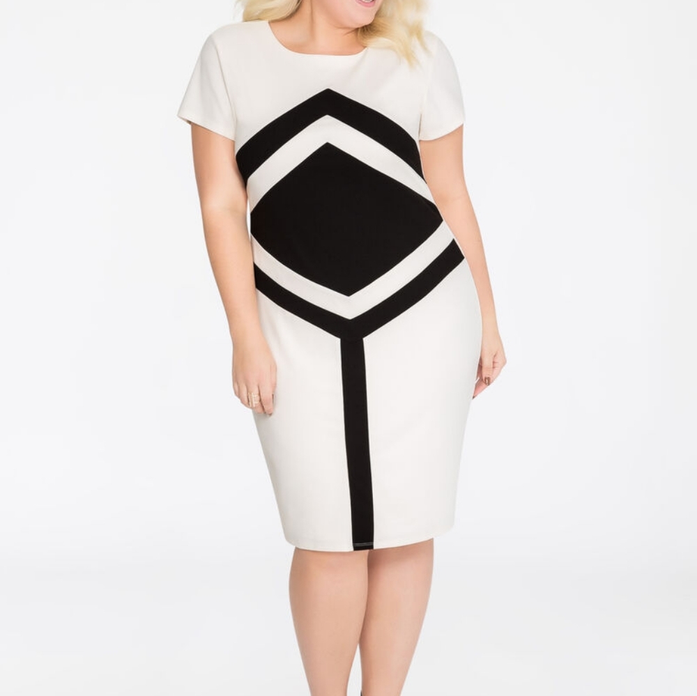 Ashley Stewart Bullseye Colorblock Sheath Dress